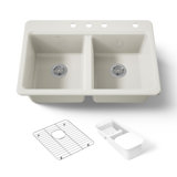 Riverby® 33" Top-Mount Double-Bowl Workstation Kitchen Sink