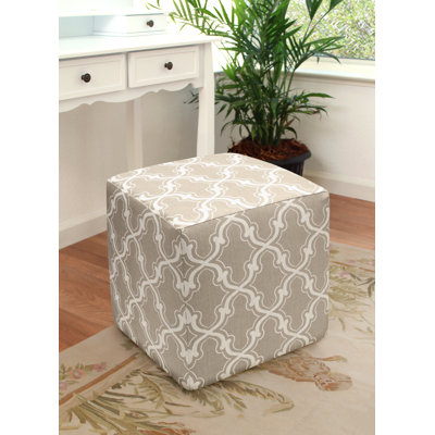 Boneless 17" Wide Cotton Blend Square Geometric Cube Ottoman