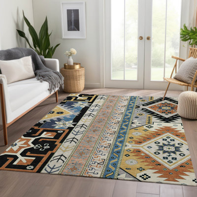 Premium Machine Washable Jahnke AMF1015 Aztec Rug