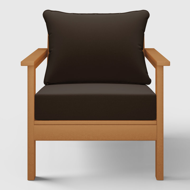 Chaise profonde avec coussins (ensemble de 2), Brown, Teck
