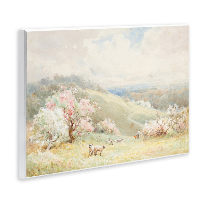«Lambs Strolling Pastel Countryside», par Lux + Me Designs, H 10 po x l 15 po