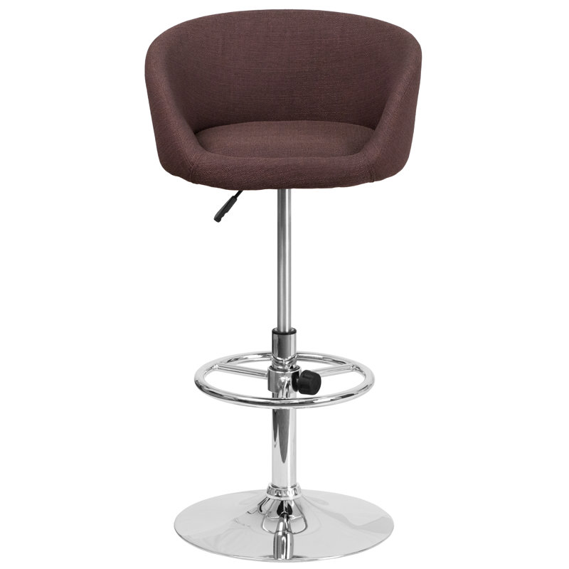 Nordin Swivel Upholstered Adjustable Height Counter Stool, Brown Vinyl