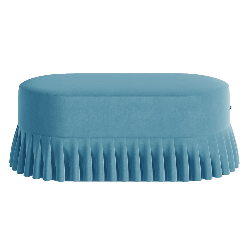 Polyester Upholstered Bench, Blue