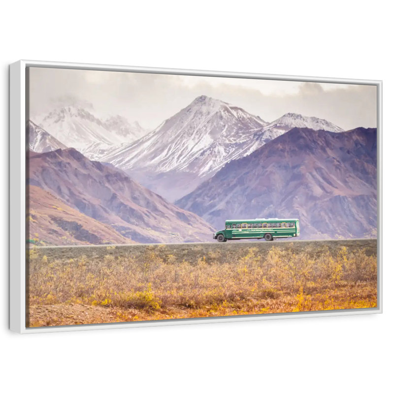 Denali Bus, Floating Frame White, 13" X 9"