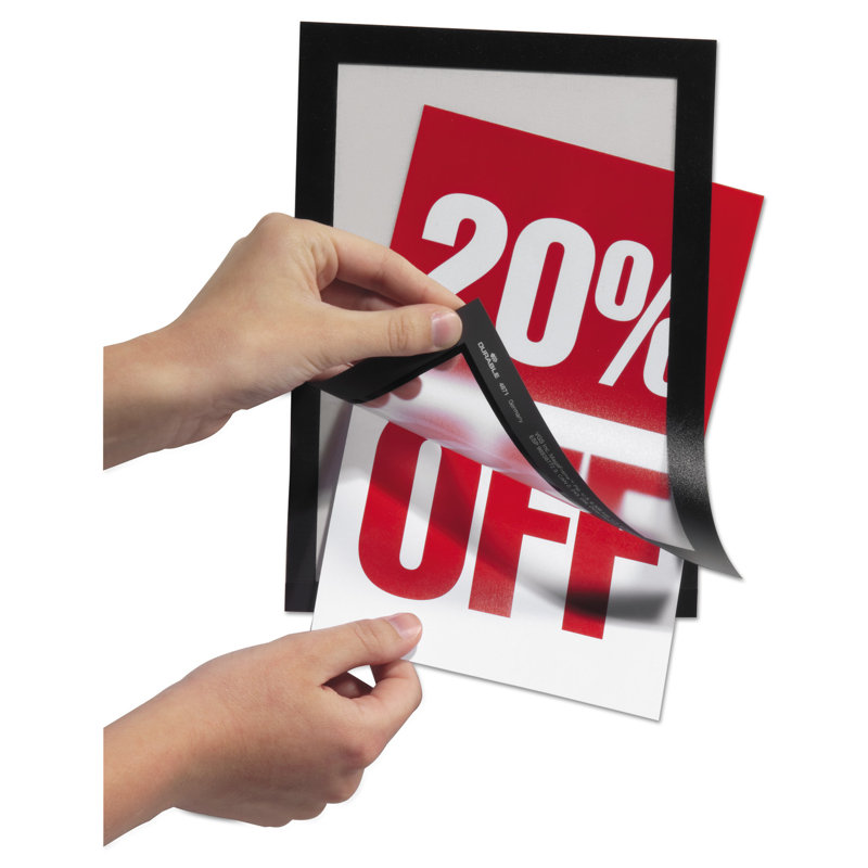 Black Magnetic Self-Adhesive Wall Sign Holder
