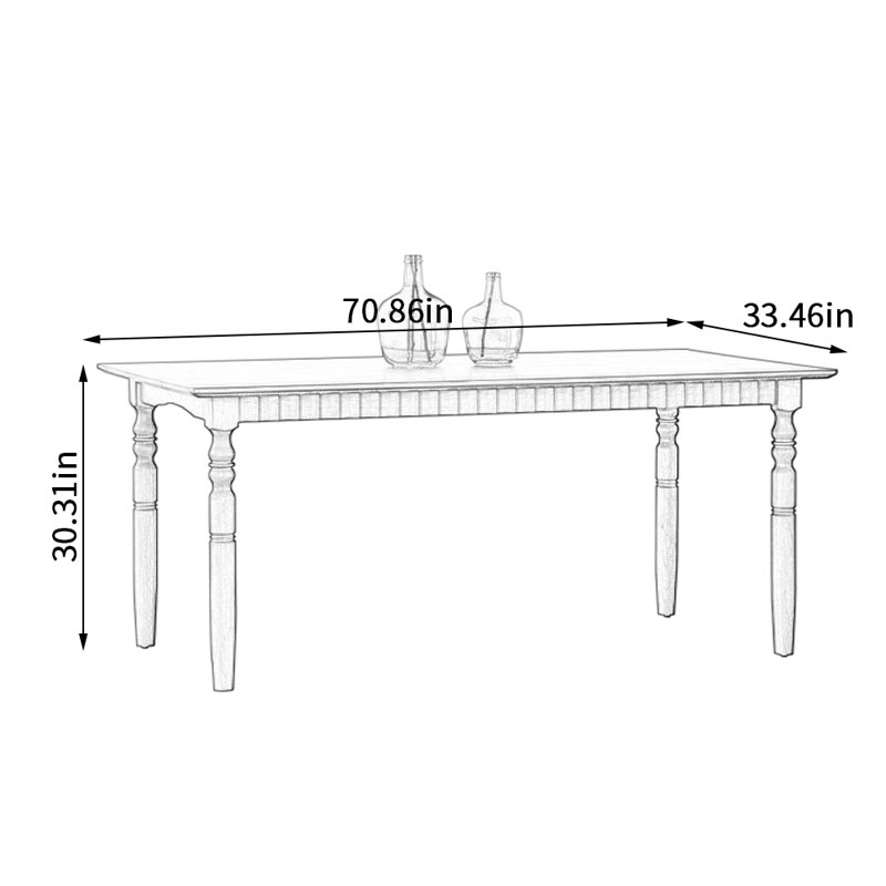 Table de salle à manger Classic Classic, H 30,31 po x L 70,86 po x l 33,46 po
