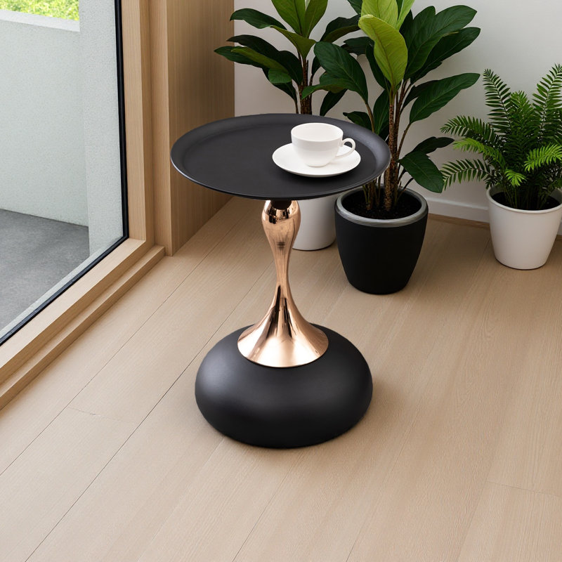 Table d'appoint ronde avec table de bout Mermaid, Noir