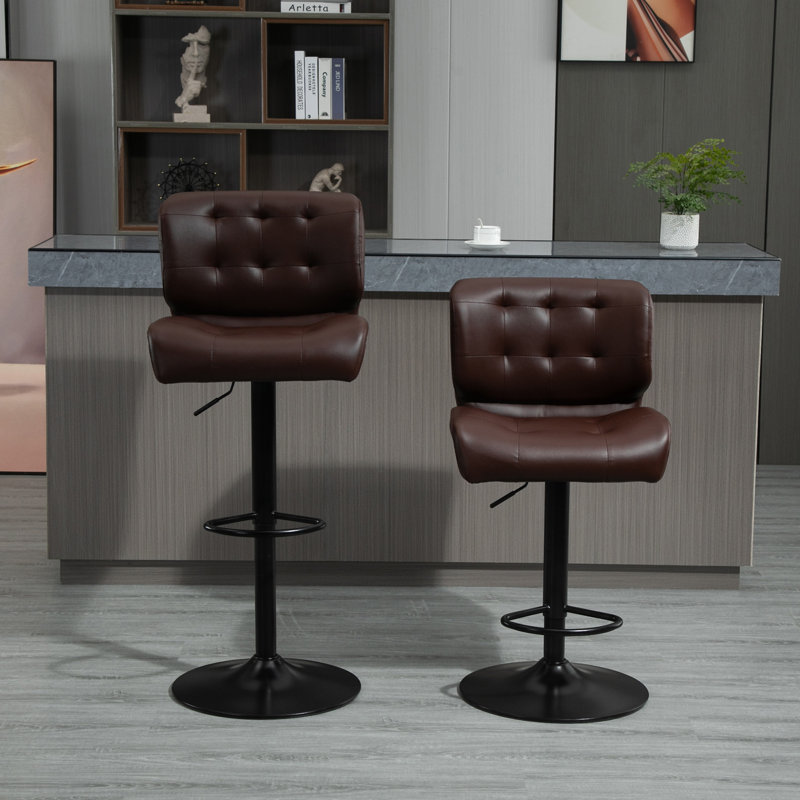 Ensemble de 2 tabourets de bar à hauteur réglable avec siège réglable HOMcom (sans la table)