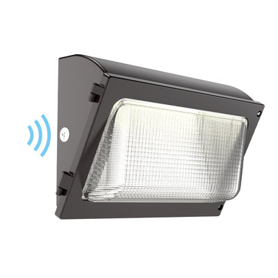 LED Wall Pack Light 120W Wall Pack LED Exterior Light with Motion Sensor - 15600lm Glass Lens LED Security Flood for Yard UL Listed