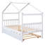 Lit simple en bois avec lit gigogne escamotable, cadre de lit blanc pour enfants Montessori-651448903-651448901