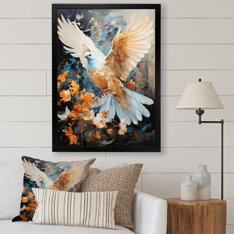 " Tranquil Dove Harmony II ", Black Single Picture Framed, 32" H x 24" W x 1" D