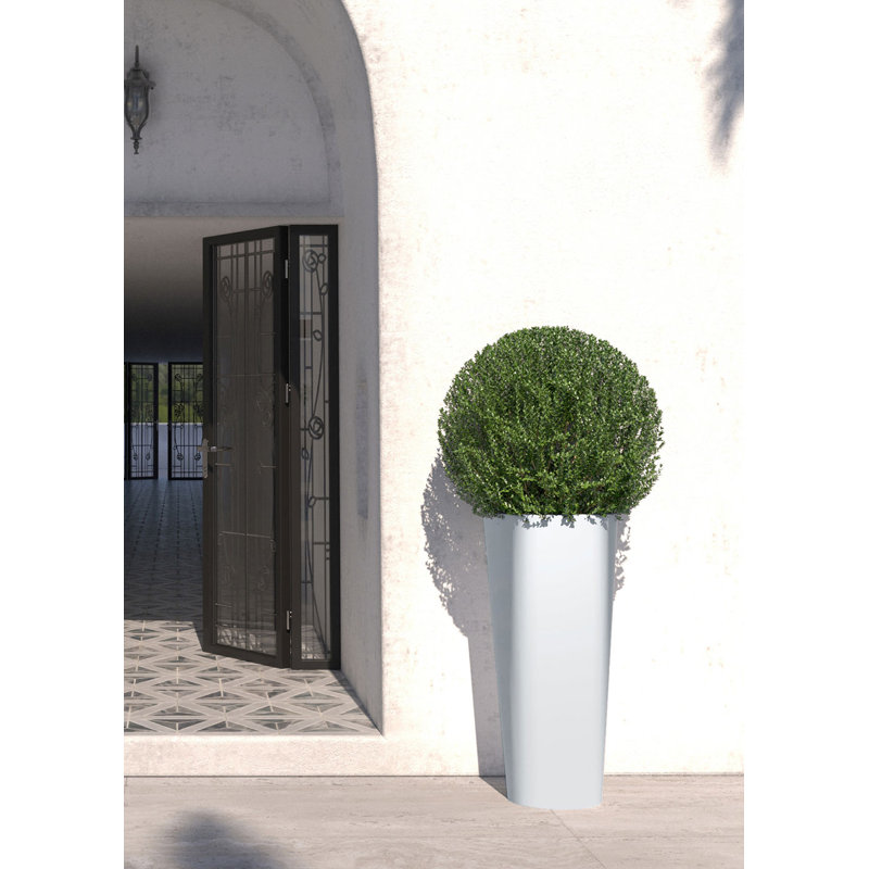 Pot à fleurs en plastique Snowberry, Blanc