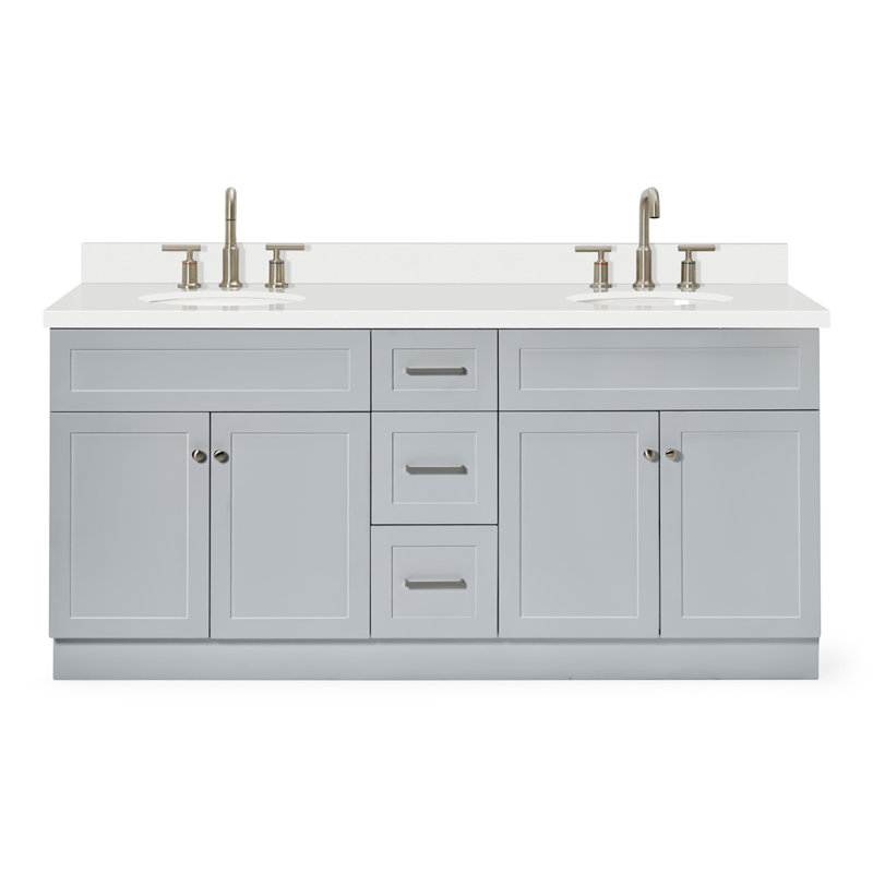 Ensemble de meuble-lavabo double 73 po Abell, gris, 73"