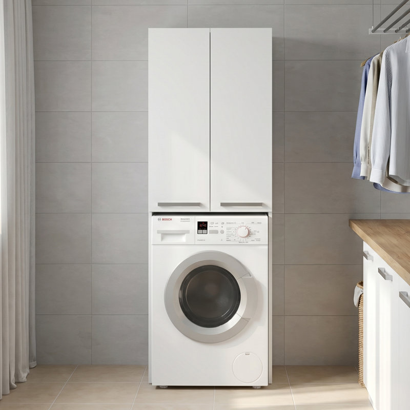 Nadina Solid Wood Laundry Room Organiser, White