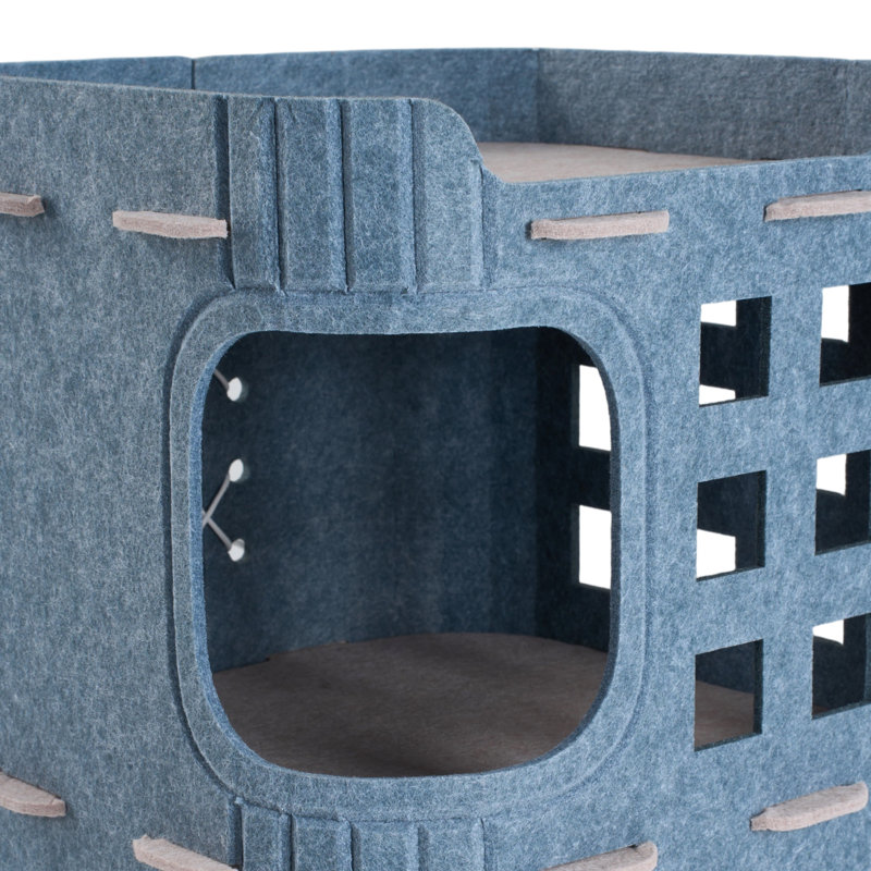Felt + Polyester Fibre Nest Pet Bed, Grey