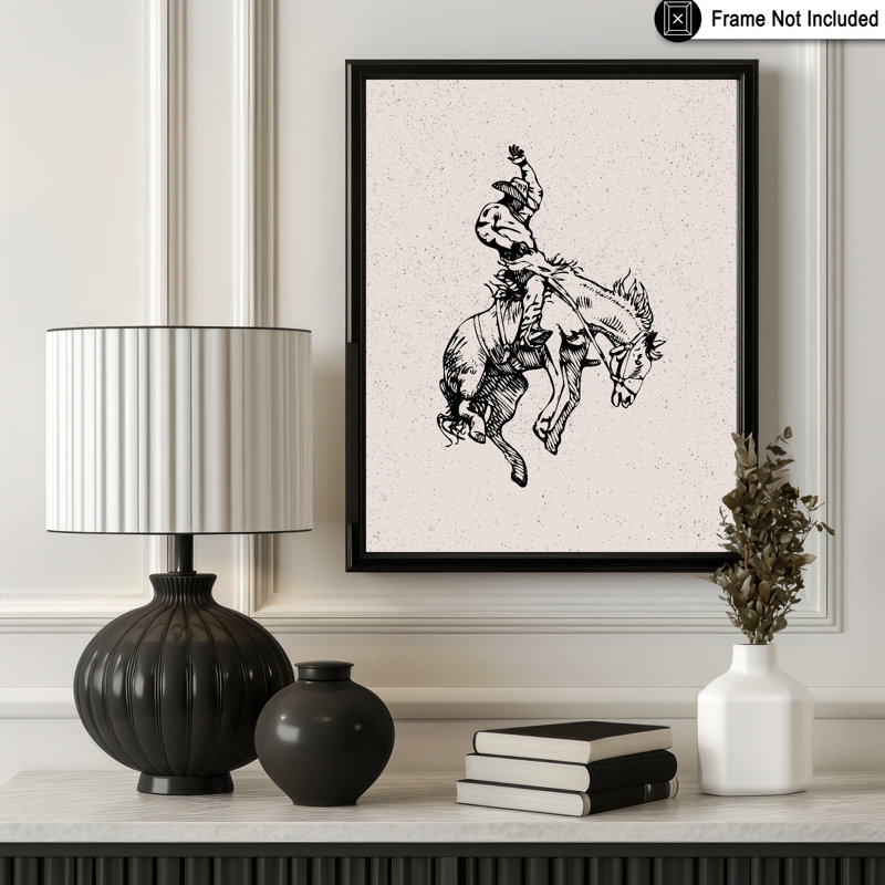 Cowboy à cheval, Unframed, Poster, 18"H x 24"W