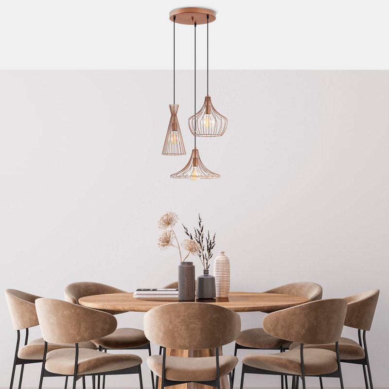 Gallego 3 - Light Gold Geometric Pendant, Copper