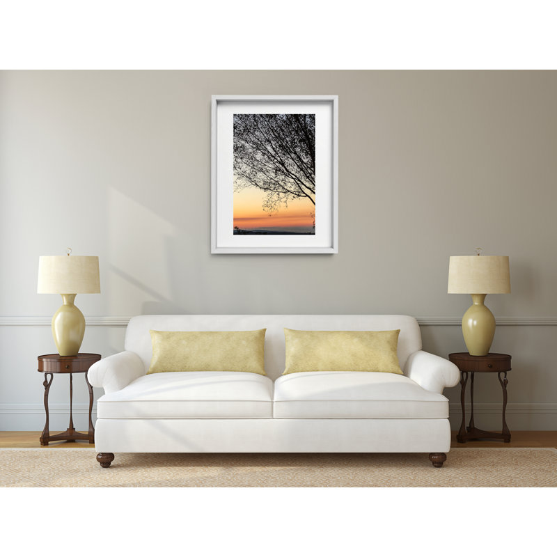 Sunset Tree Print by Joseph Regan, 26" H x 22" W x 0.75" D, White