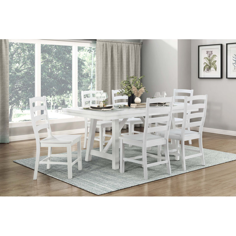 Ensemble de table à manger et chaises d'appoint Modern Modern, 6, Blanc