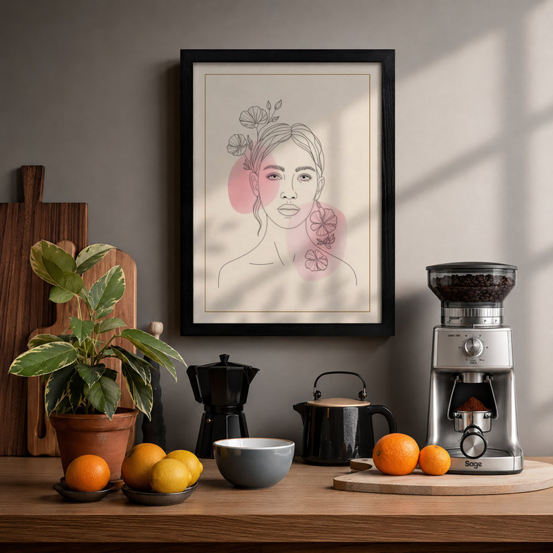 Bloom and Gaze Botanical - Framed Print, A1 - 84.1 x 59.4 cm, Black
