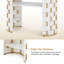 Table de manucure avec cuir tissé, bureau à clou avec structure en métal et tablettes ouvertes
