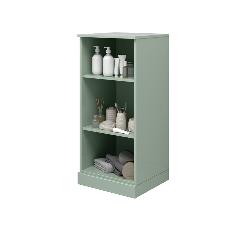 Armoire de salle de bain 100% bois massif avec tablettes réglables, Sauge, H 35,75 po x l 16,5 po x P 15,5 po