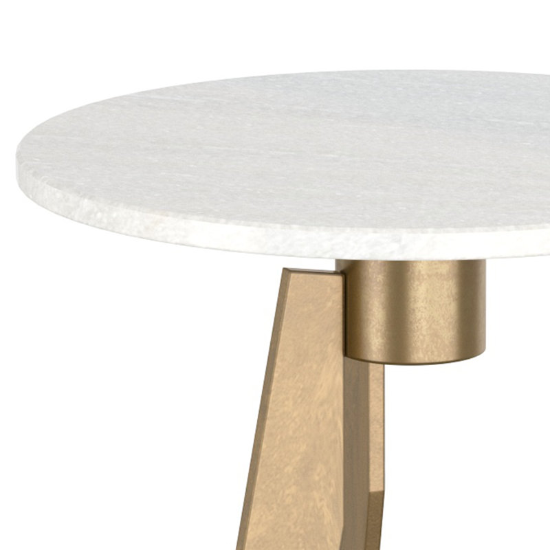 Table d'appoint Devas - blanc, White/Aged Brass