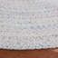 Tapis rond en polyester tissé à la main ivoire / bleu clair Kymisha-1128665201