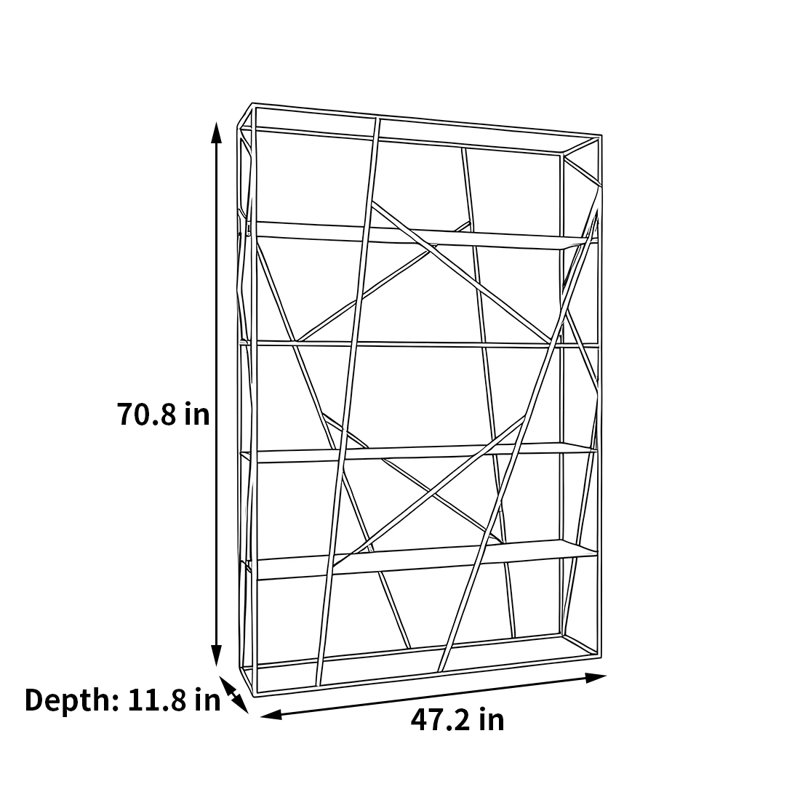 Creative best-selling bookcase, 70.8"H x 47.2"W x 11.8"D, White