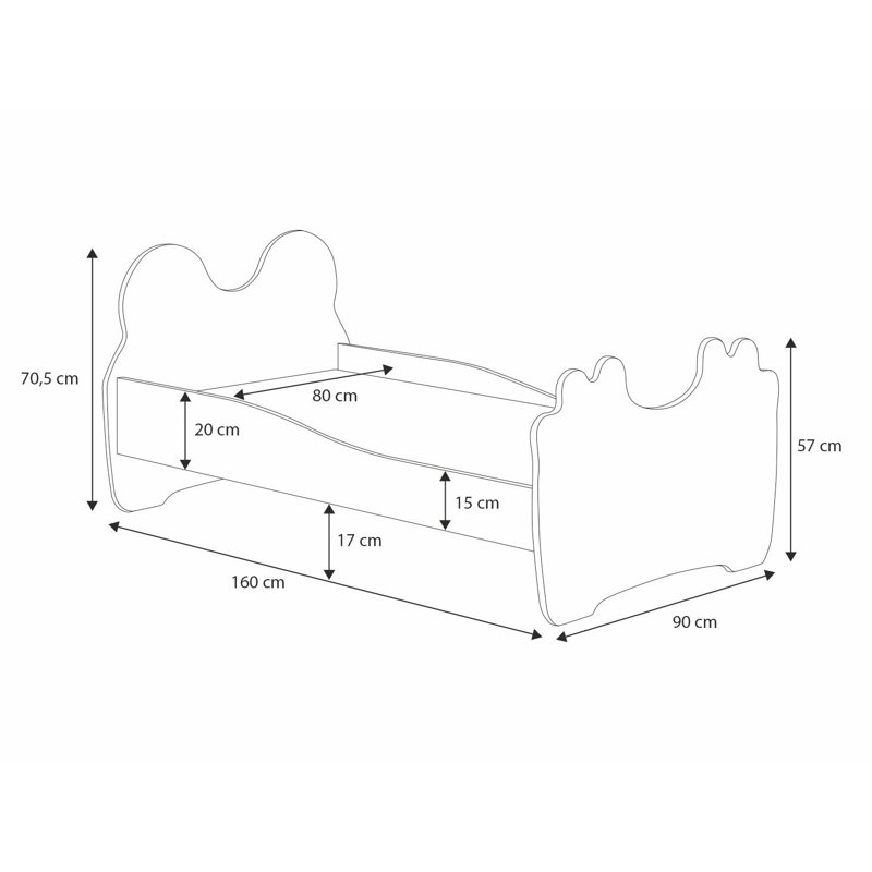 Children's bed auto - Tipper truck, European Toddler (80 x 160cm)