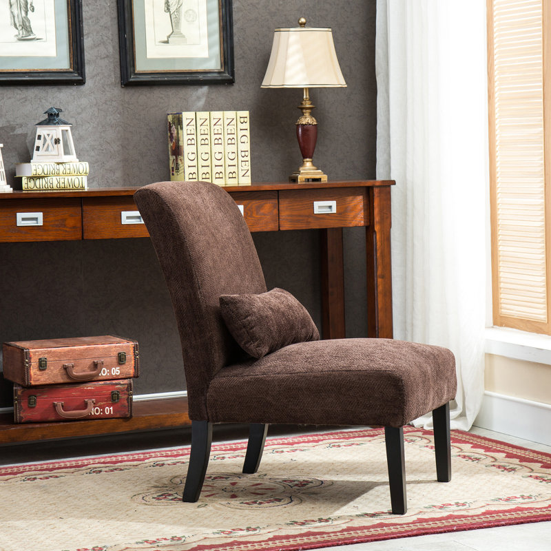 Chaise d'appoint contemporaine sans accoudoirs avec coussin, conçue pour le confort et le style dans n'importe quel espace de vie