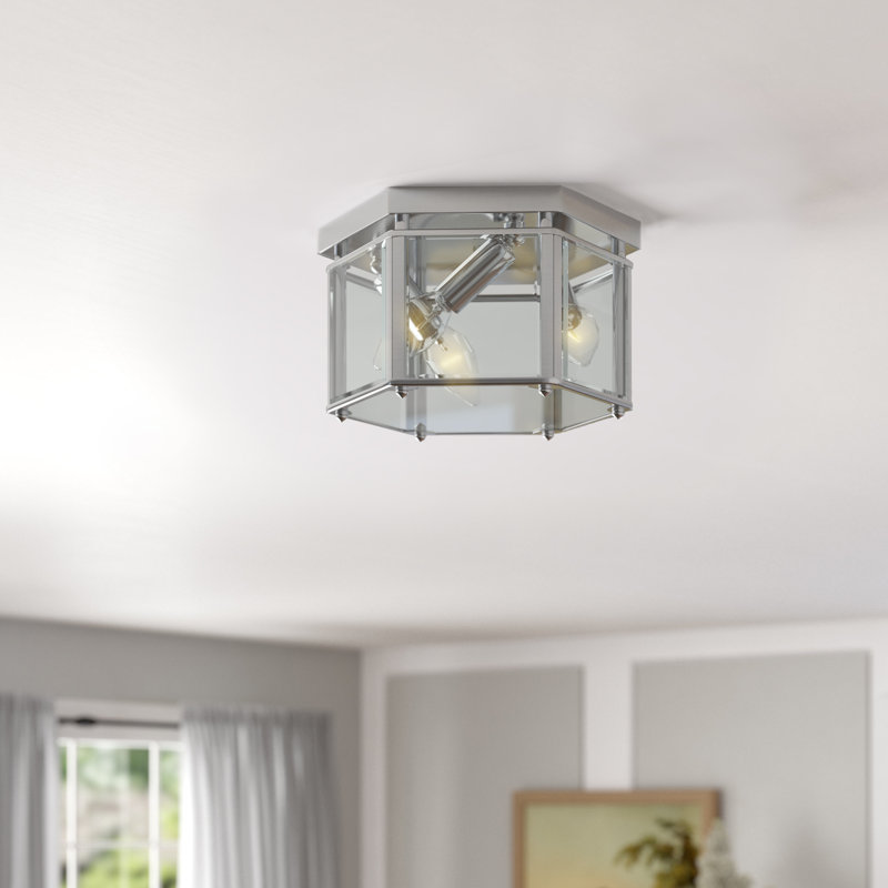 Plafonnier encastré 3 lumières 10 po Leiters, Nickel brossé, Non