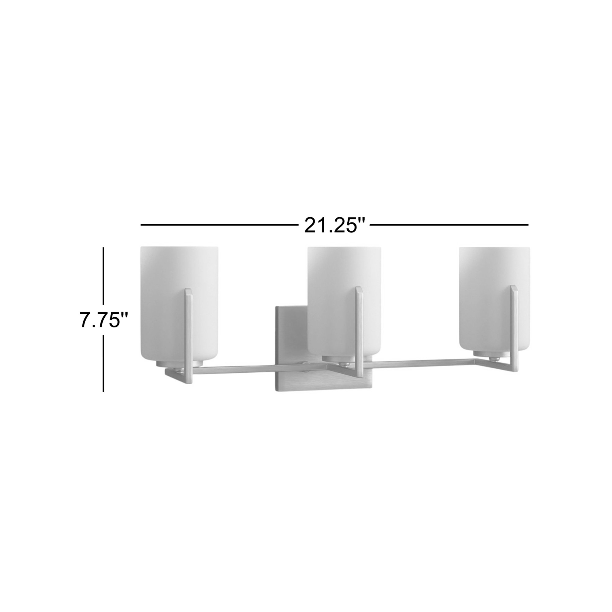 Roni 21.25" W 3-Light Dimmable Steel Vanity Light , Satin Brass