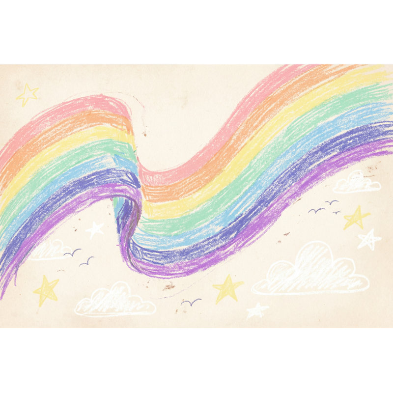 Papier peint arc-en-ciel à la main, Non tissé, 140 po x 108 po