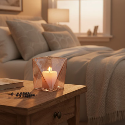 11cm Glass Tabletop Tealight Holder