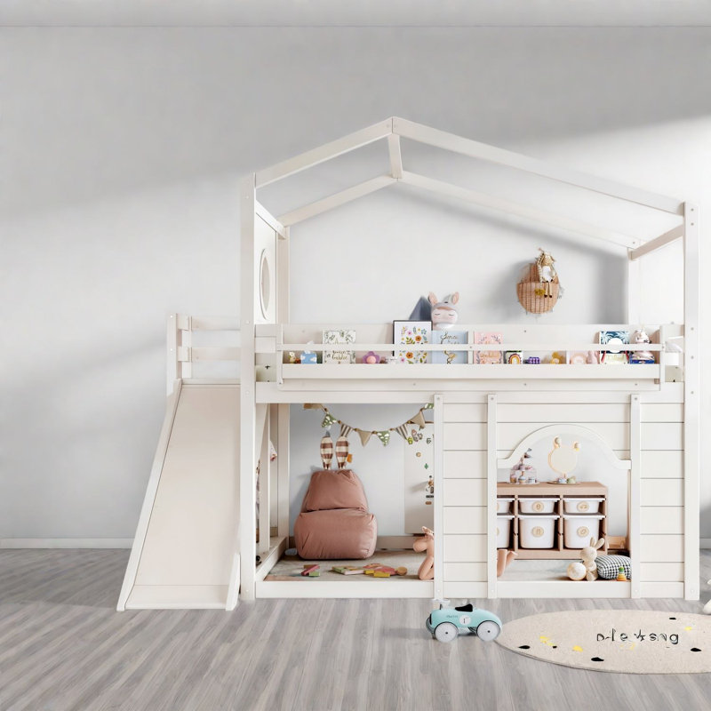 Lits multifonctionnels avec rangement, loft double en bois aggloméré pour la maison