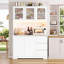 Garde-manger 70,9 po avec lumières DEL et station de charge, tablette à micro-ondes Satavia-537543756