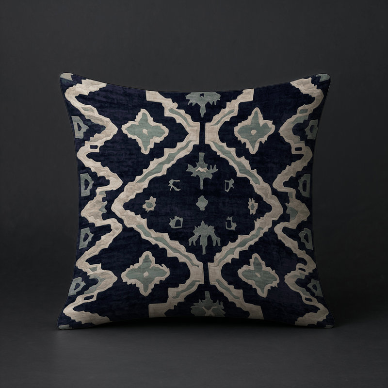 Coussin décoratif intérieur et extérieur Modern, Gris géométrique 54, Carré 18 po