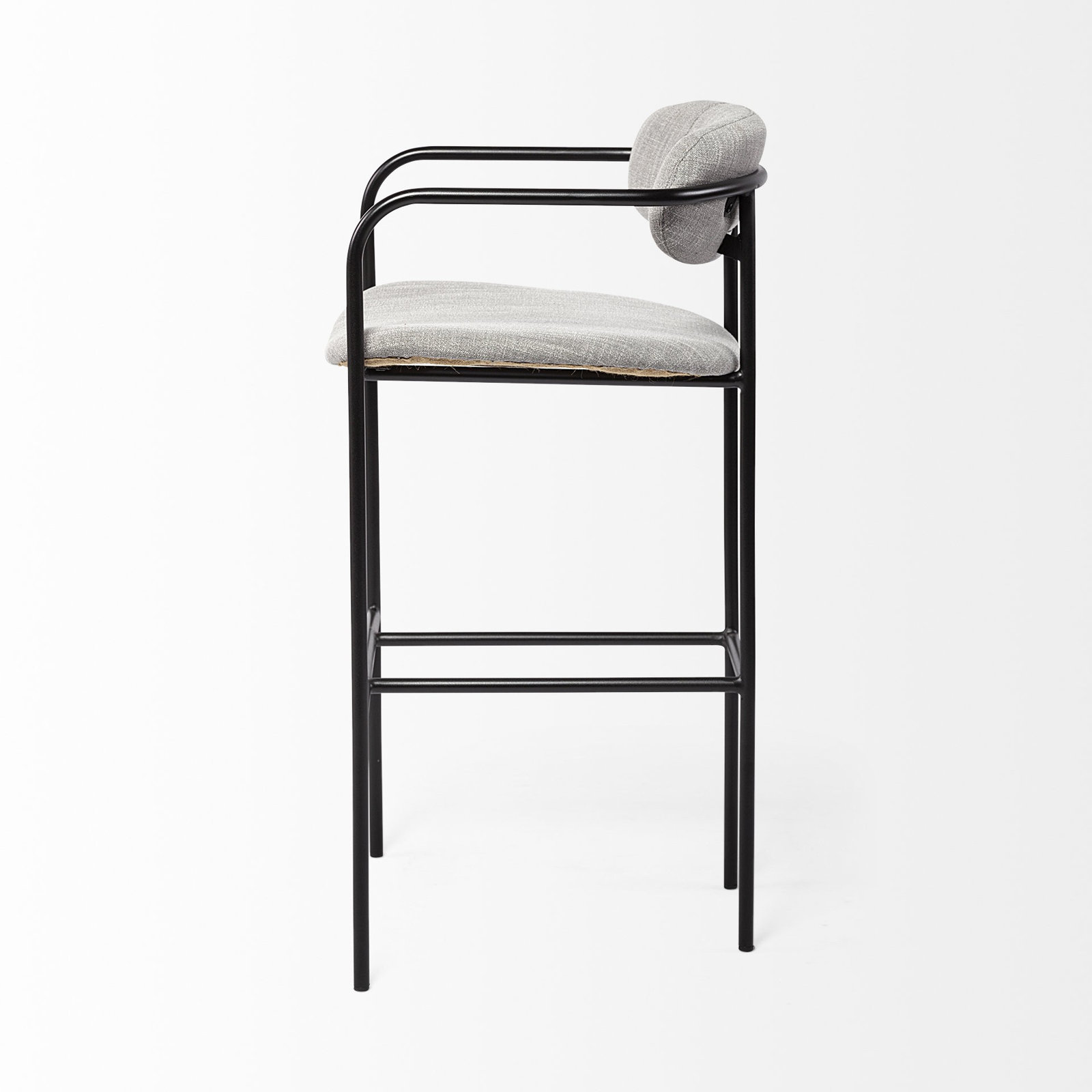 Belarus Fabric Seat Stool, Gun Metal Gray, Extra Tall (39.76” Seat Height), Gray