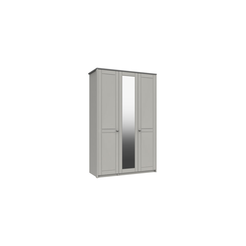 Newhaven 3 Door Manufactured Wood Wardrobe, Dust Grey/Light Grey