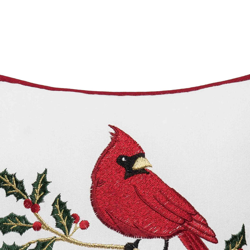 Cardinal Holly Pillow