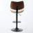 Mid Century Modern Adjustable Counter Height Leather Upholstered 360°Swivel Bar Chairs For Kitchen Island/Dining Room/Cafe,Set Of 2-2034772558