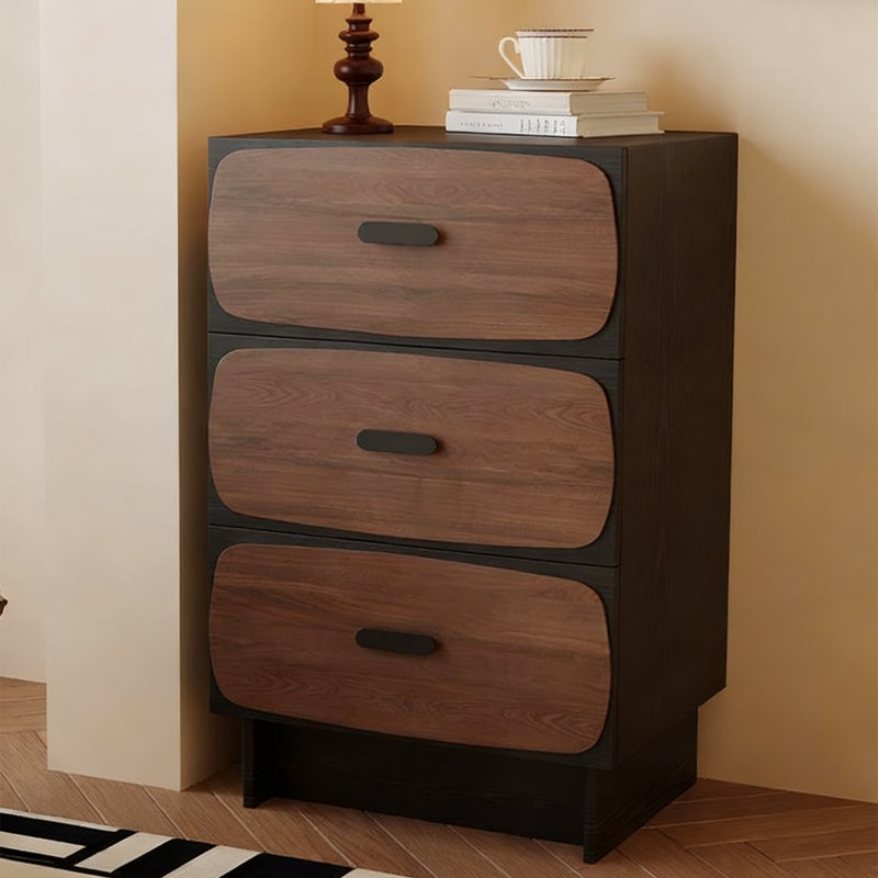 Armoire d'appoint en bois manufacturé noir massif