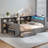 Full Size Multi-Functional Platform Bed - Upholstered Bed with Storage Shelves, Drawers, Charging Station, LED Headboard & Built-in Desk (550 lb Capacity)-1406893143-1406893137