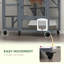 Indoor Cat Enclosure On Wheels, Wooden Kitty Cage With Cat Flap Door