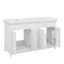 Meuble-lavabo de 60 po avec lavabo double, armoire de salle de bain moderne avec 4 portes à fermeture douce et 3 tiroirs en queue d'aronde, pieds en pin massif