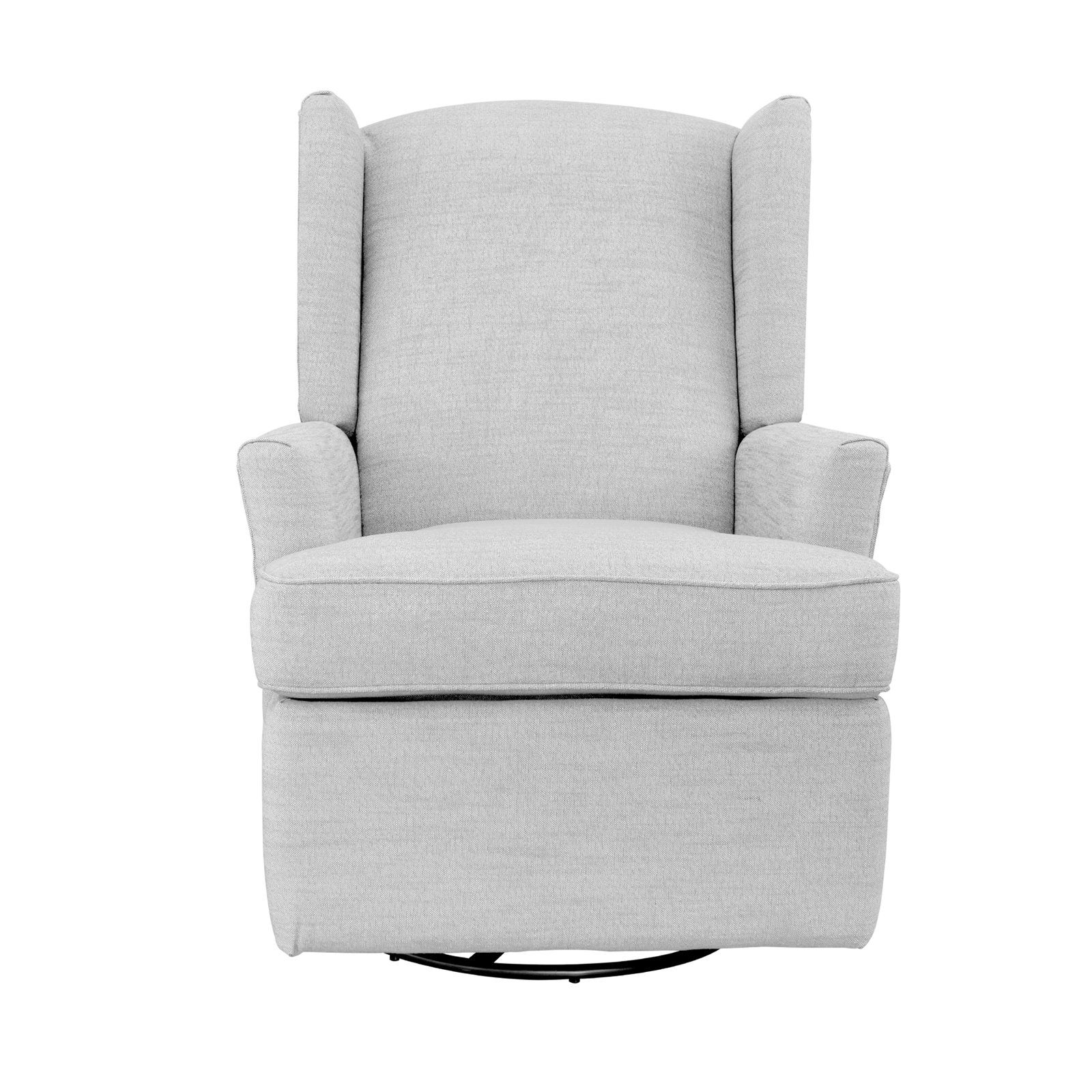 Wingback Swivel Glider, Gray Polyester Blend