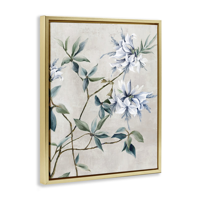 Art mural sur toile Cluster Flowers, par Alex Black, H 31 po x l 25 po, Cadre flottant gris lustré