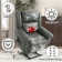 Sandrew Lay Flat Dual Motor Power Lift Recliner Chair with Vibrating Massage and Heating, Infinite Position, 2 Remote Control, and Side Pockets, USB Ports, Fabric (100% Polyester)