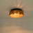 2-Light Natural Rattan Flush Mount